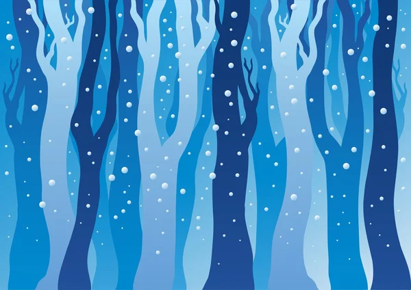 Winter forest with snow — Stock Vector