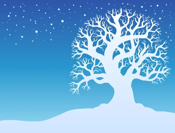 Kış ağaç ile kar 2 — Stok Vektör