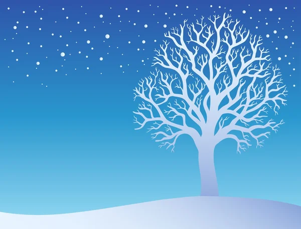冬天树与雪 3 — 图库矢量图片