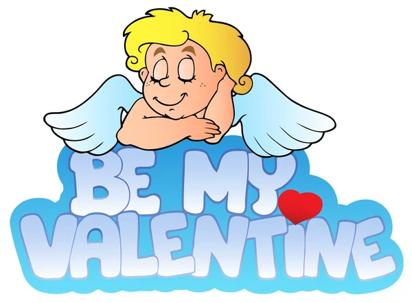 Valentine Sign Cupid Vector Illustration — Stock Vector