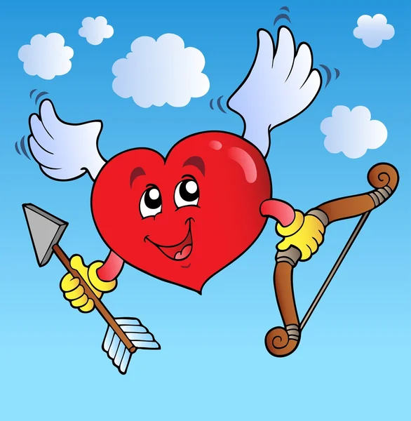 Valentine Heart Blue Sky Vector Illustration — Stock Vector
