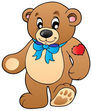 Cute standing teddy bear - vector illustration. clipart