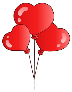 Valentine balloons on white background - vector illustration. clipart