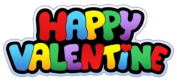 Happy Valentine Cartoon Sign Векторная Иллюстрация — стоковый вектор