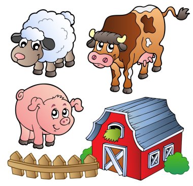 Collection of various farm animals clipart