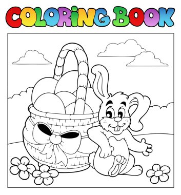 Coloring book with Easter theme 2 clipart