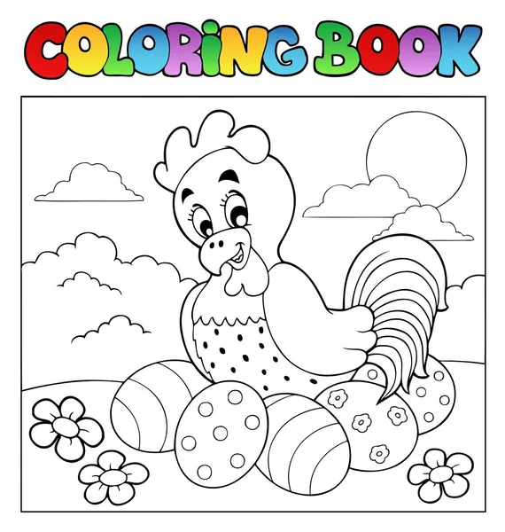 Libro para colorear con tema de Pascua 4 — Vector de stock