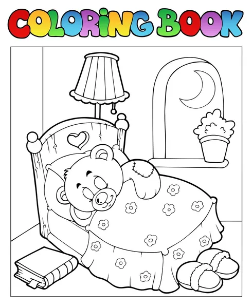 Kleurboek met teddy beer 1 — Stockvector