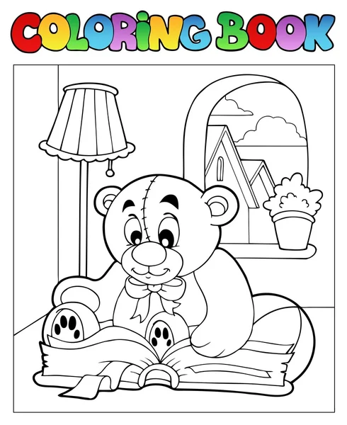 Coloring book with teddy bear 2 — Stock Vector