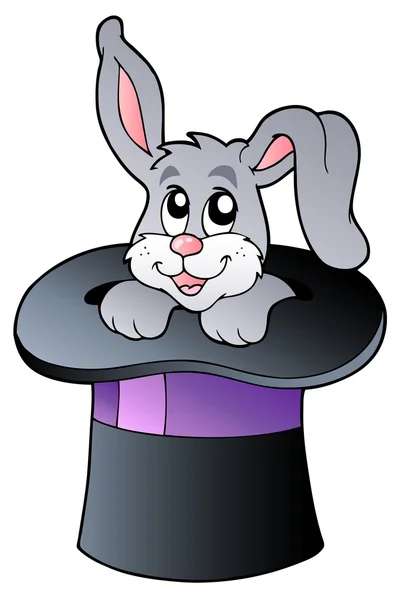 Cute bunny in wizard hat — Stock Vector