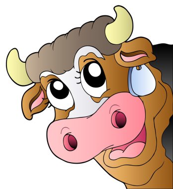 Cartoon lurking cow clipart