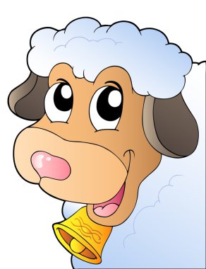 Cartoon lurking sheep clipart