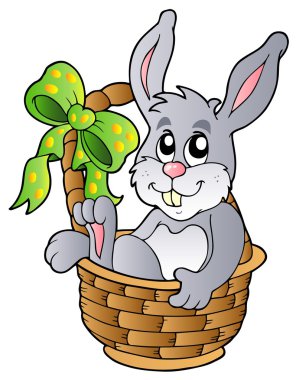 Easter bunny in basket clipart