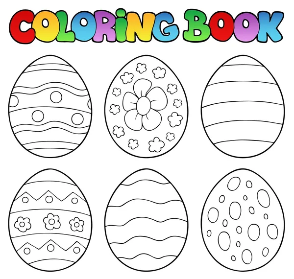 Coloring book with Easter eggs — Stock Vector