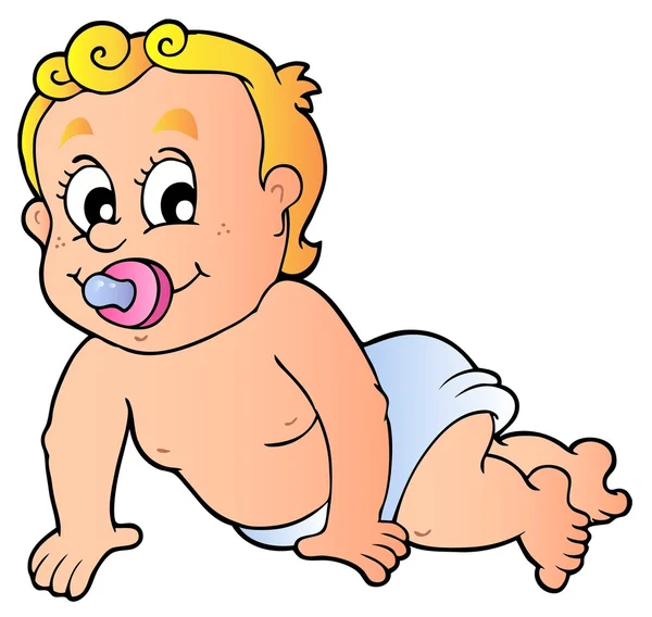 Schattige kruipende baby — Stockvector