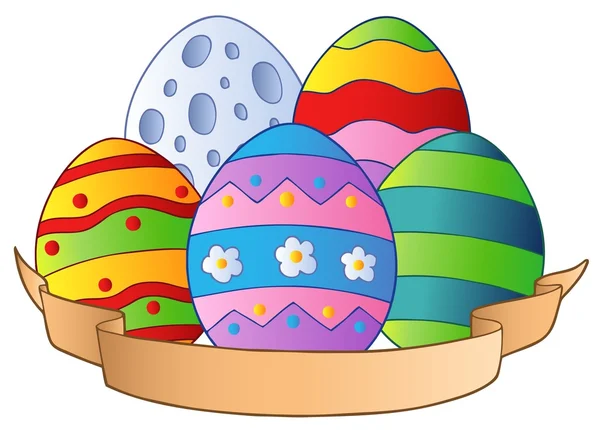 Paskalya yumurtaları ile bayrak — Stok Vektör