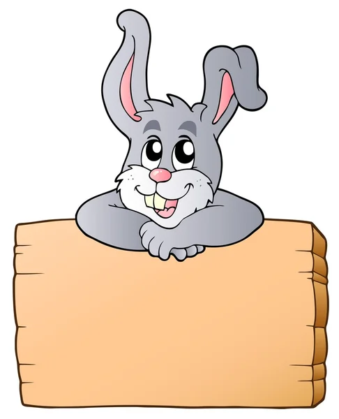 木板与潜伏着的兔子 — 图库矢量图片
