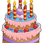 Big cartoon birthday cake — Stock Vector © clairev #3735573
