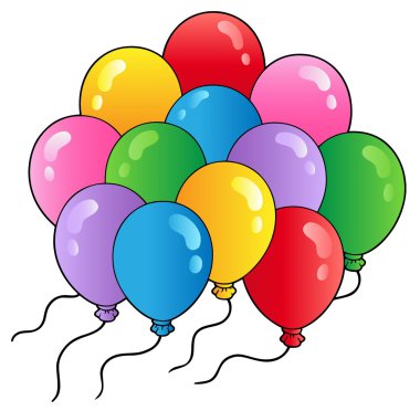 Group of cartoon balloons 2 clipart