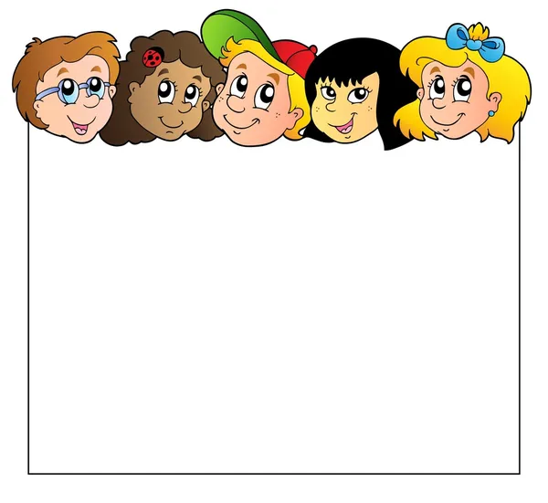 Blank frame with children faces — Stock Vector