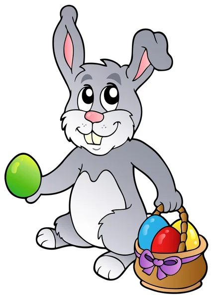 Bunny and Easter eggs — Stock Vector
