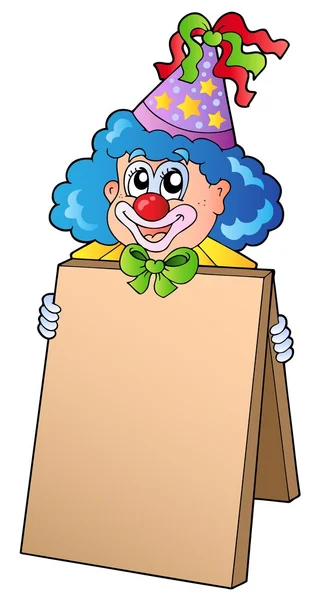 Clown tenant le tableau d'information — Image vectorielle