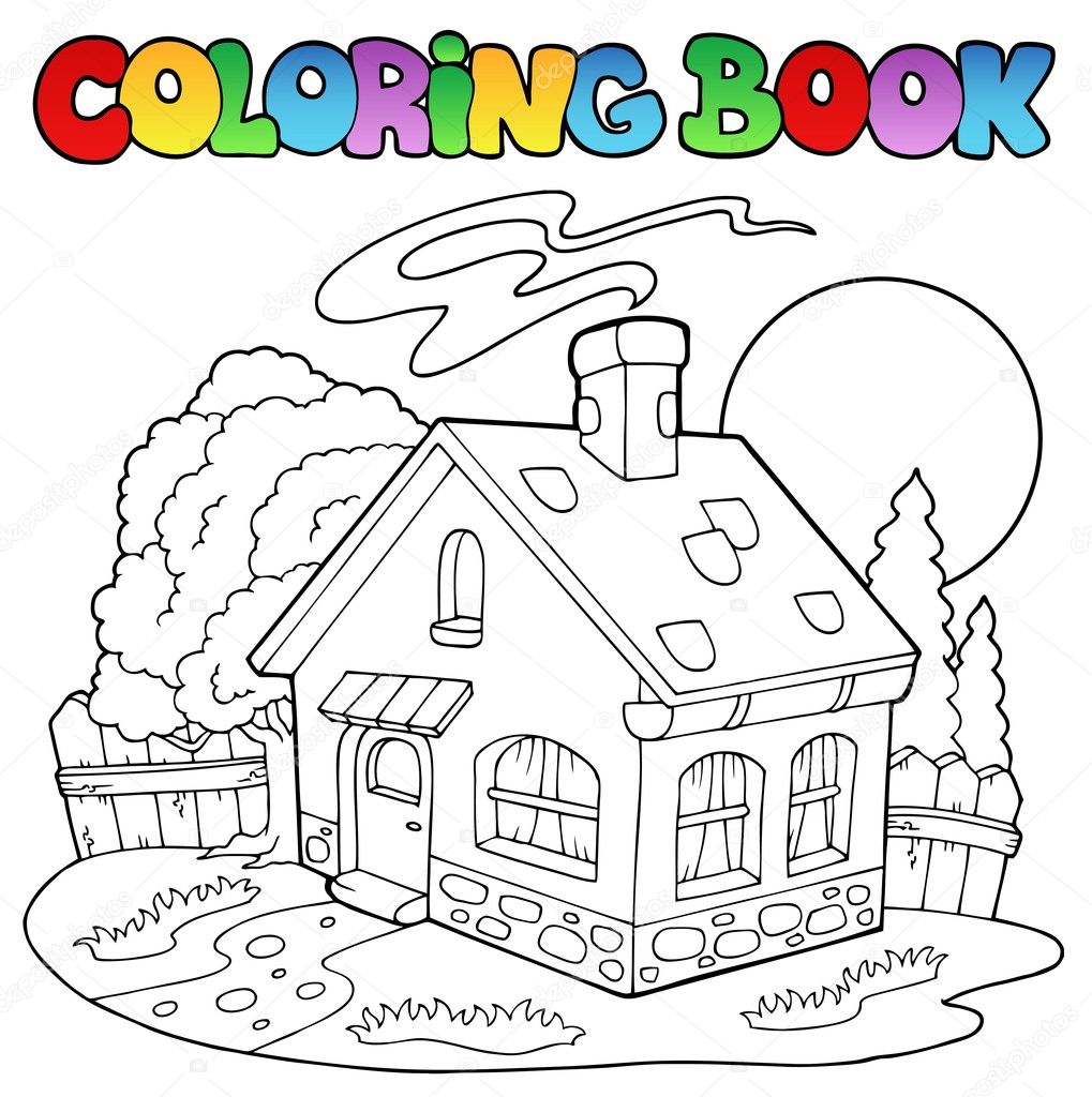 Download Coloring Book With Small House Vector Image By C Clairev Vector Stock 5293887