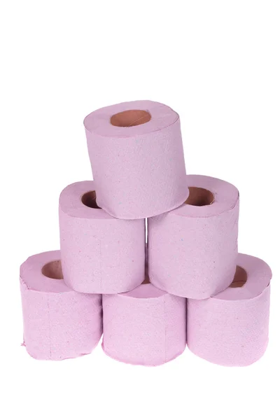 Рожевий туалетний папір — стокове фото
