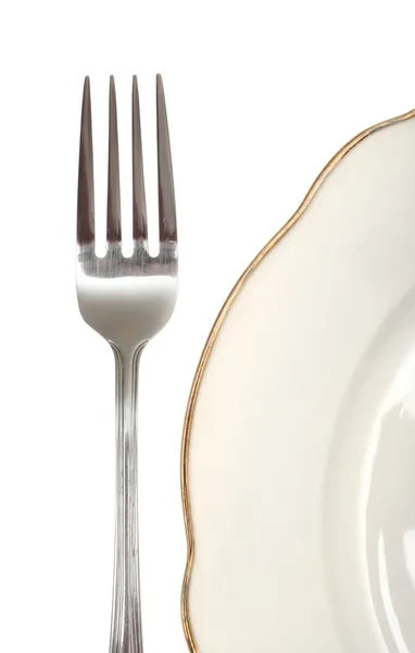 Fork and plate — Stock Photo, Image