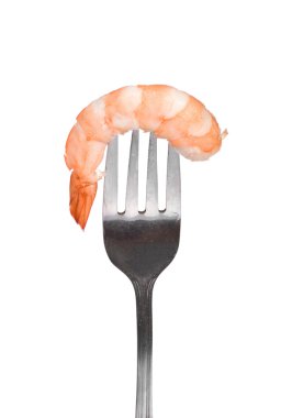 Shrimp on fork clipart