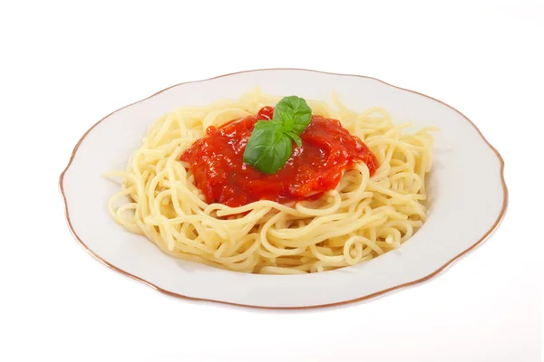 Spaghetti z sosem — Zdjęcie stockowe