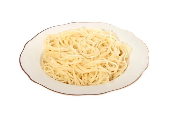 Spaghetti Piatto Foto Sfondo Bianco — Foto Stock