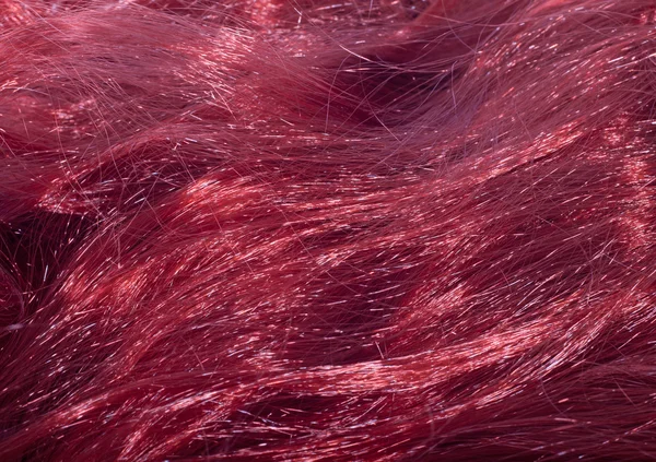 Peruk Arka Plan Kırmızı Yapay Saç — Stok fotoğraf