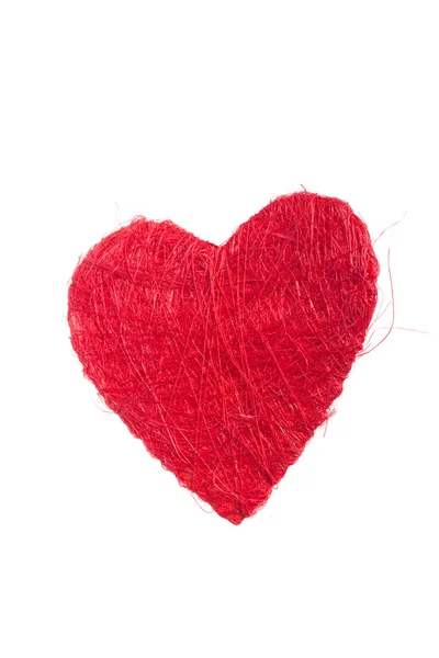 红色的心的形状象征 孤立在白色 — 图库照片