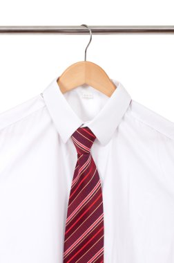 White shirt with a tie clipart