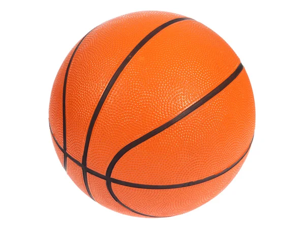 橙色篮子球 在白色背景上的照片 — 图库照片