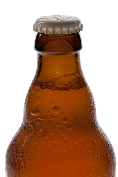 Frasco Cerveja Isolado Fundo Branco — Fotografia de Stock