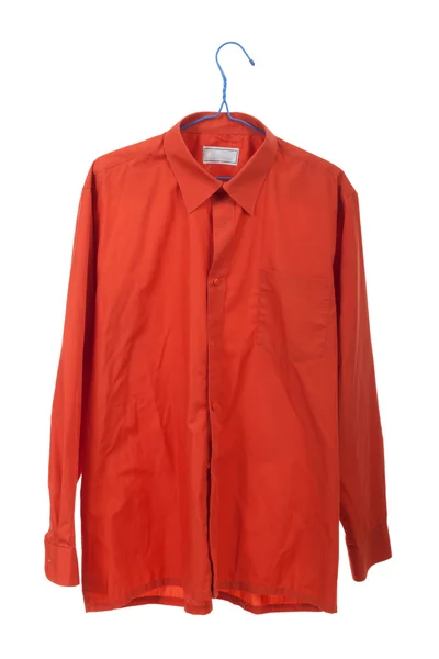 一一九挂在衣架上的橙色衬衫 — 图库照片