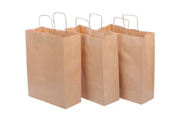 Tres bolsas de papel ecológicas — Foto de Stock
