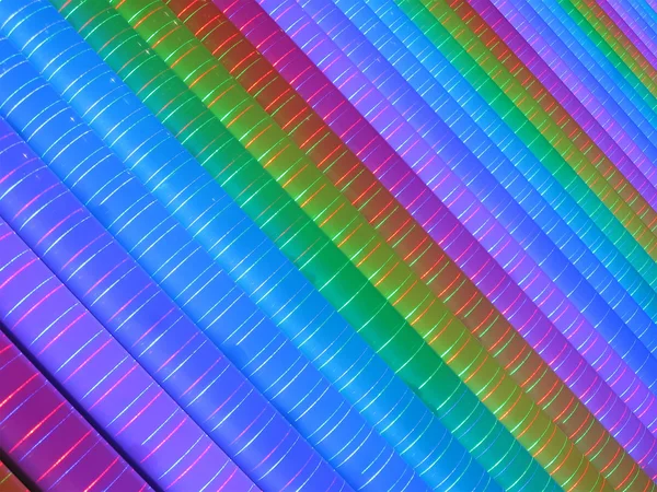 Disco-Regenbogenröhren, Farbvielfalt Hintergrund. — Stockfoto