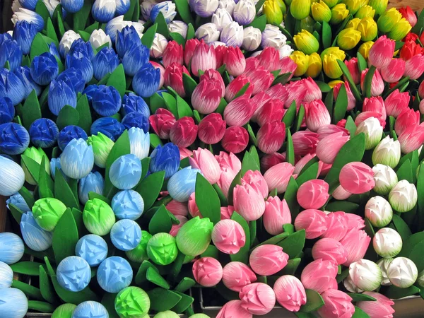 Tulipan różnorodności stosu tło, koncepcja kwiaty. — Zdjęcie stockowe