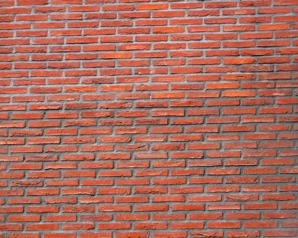 Big red long brick wall, background texture, material — Stock Photo, Image