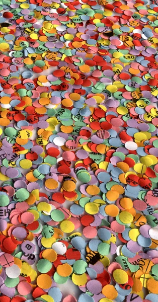 Tatil renkli konfeti, arka plan çeşitlilik, — Stok fotoğraf