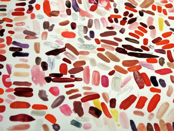 Abstracte willekeurige kleur vlekken op papier, mode diversiteit. — Stockfoto