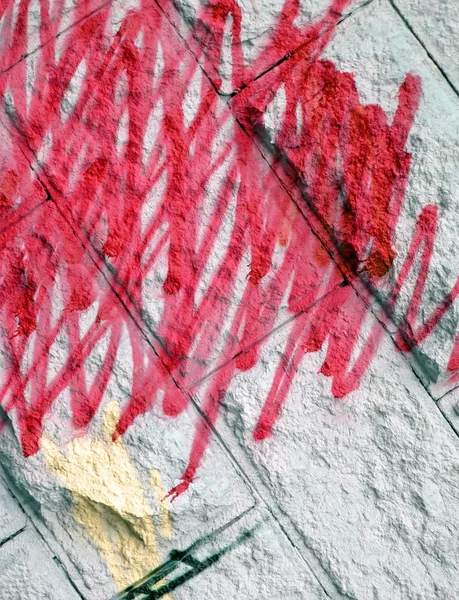 抽象的な壁の落書き、赤い絵画テクスチャ — ストック写真