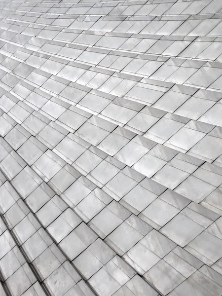 Abstrato prata metal edifício, heap frames fundo — Fotografia de Stock