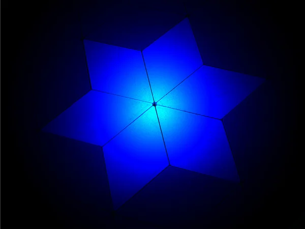 石の背景の上の魔法の青い星の照明. — ストック写真