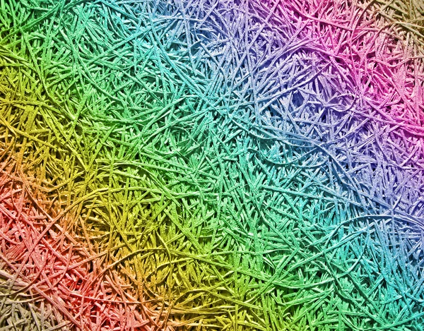 Abstrakt kaotiska linje heap bakgrund, rainbow textur närbild. — Stockfoto