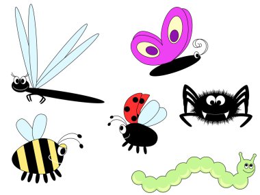 Cute insects clipart