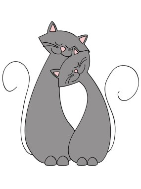 Cats in love clipart